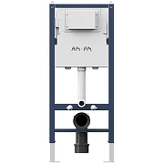 Унитаз с инсталляцией WellWant Aura WWU01121WK + AM.PM PrimeFit I012709.0138 с сиденьем Микролифт и Черной матовой клавишей смыва-8