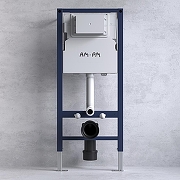 Унитаз с инсталляцией WellWant Aura WWU01121WK + AM.PM PrimeFit I012709.0138 с сиденьем Микролифт и Черной матовой клавишей смыва-11