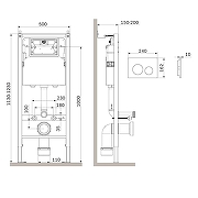Унитаз с инсталляцией WellWant Aura WWU01121WK + AM.PM PrimeFit I012709.0151 с сиденьем Микролифт и клавишей смыва Хром глянцевый-17