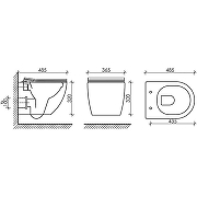 Унитаз с инсталляцией Ceramicanova Forma CN3009 + WellWant Standart 50 WWISI111BB с сиденьем Микролифт и Черной матовой клавишей смыва-13