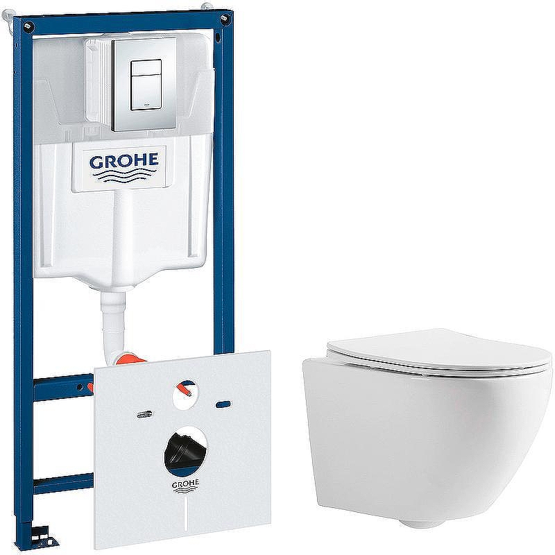 Унитаз с инсталляцией CeramaLux 2197 + Grohe Rapid SL 38775001 