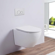 Унитаз с инсталляцией CeramaLux 2197 + Viega Prevista Dry 8524.14 792596 с сиденьем Микролифт и клавишей смыва Хром-13