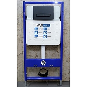 Унитаз с инсталляцией AQUAme AQM2004 + WellWant Standart 50 WWISI111BB с сиденьем Микролифт и Черной матовой клавишей смыва-6