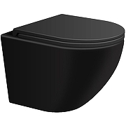 Унитаз с инсталляцией WellWant Aura WWU01122B + WellWant Standart 50 WWISI111BB с сиденьем Микролифт и Черной матовой клавишей смыва-1