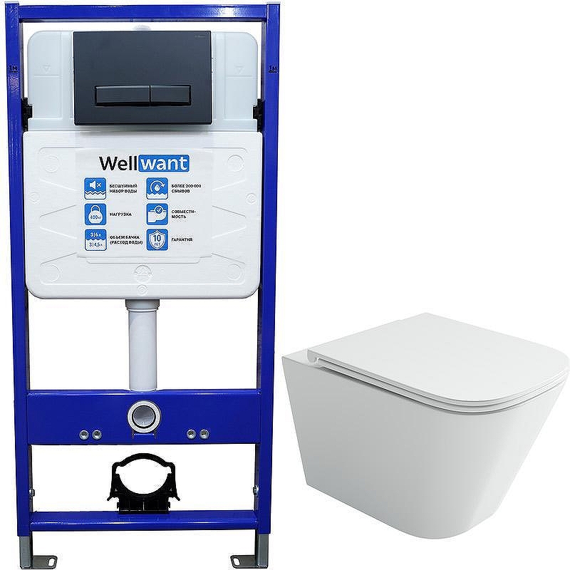 Унитаз с инсталляцией Ceramicanova Union CN4009T + WellWant Standart 50 WWISI111BB 