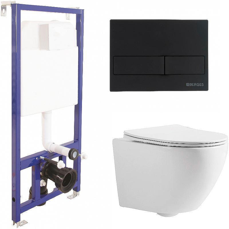 Унитаз с инсталляцией CeramaLux 2197 + Berges Novum L5 040215 