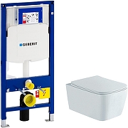 Унитаз с инсталляцией Aquatek Либра New AQ1148N-00 + Geberit Duofix Sigma UP320 111.300.00.5 с сиденьем Микролифт