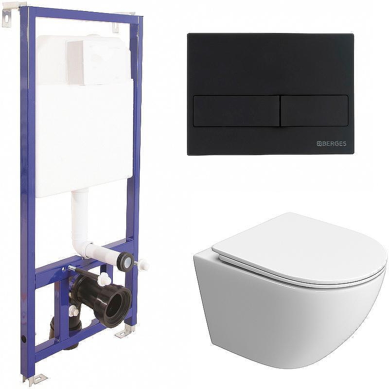 Унитаз с инсталляцией BelBagno Uno-Tor BB5177CH-TOR/SC + Berges Novum L5 040215 