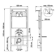 Унитаз с инсталляцией BelBagno Uno-Tor BB5177CH-TOR/SC + Berges Novum L5 040215 с сиденьем Микролифт и Черной матовой клавишей смыва-20