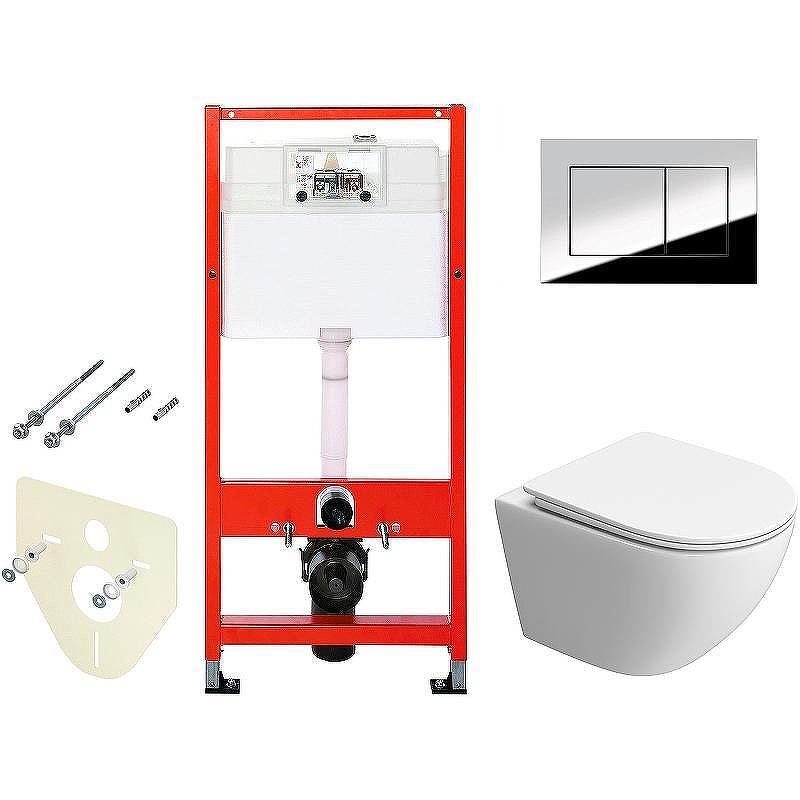 Унитаз с инсталляцией BelBagno Uno-Tor BB5177CH-TOR/SC + Tece Profil 9400412 