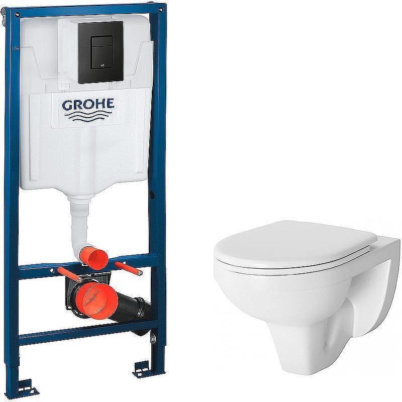 Унитаз с инсталляцией Damixa Jupiter DX77C1738SC + Grohe Rapid SL 38811KF0 