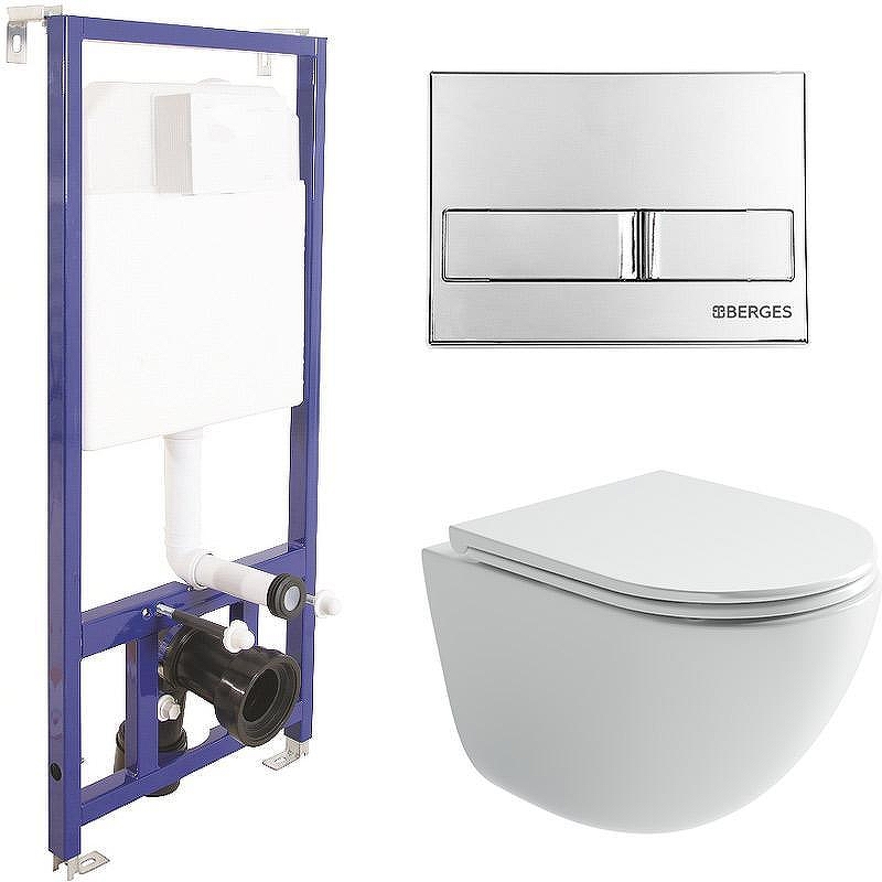 Унитаз с инсталляцией Ceramicanova Vogue CN4008T + Berges Novum L3 040213 