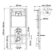Унитаз с инсталляцией Ceramicanova Union CN4009T + Berges Novum L5 040215 с сиденьем Микролифт и Черной матовой клавишей смыва-20