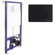Унитаз с инсталляцией Ceramicanova Union CN4009T + Berges Novum D5 040235 с сиденьем Микролифт и Черной матовой клавишей смыва-12