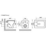Унитаз с инсталляцией Ceramicanova Union CN4009T + Berges Novum D5 040235 с сиденьем Микролифт и Черной матовой клавишей смыва-17