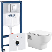Унитаз с инсталляцией Avimano Tradition 1000090 + Grohe Rapid SL 38775001 с сиденьем Микролифт и клавишей смыва Хром