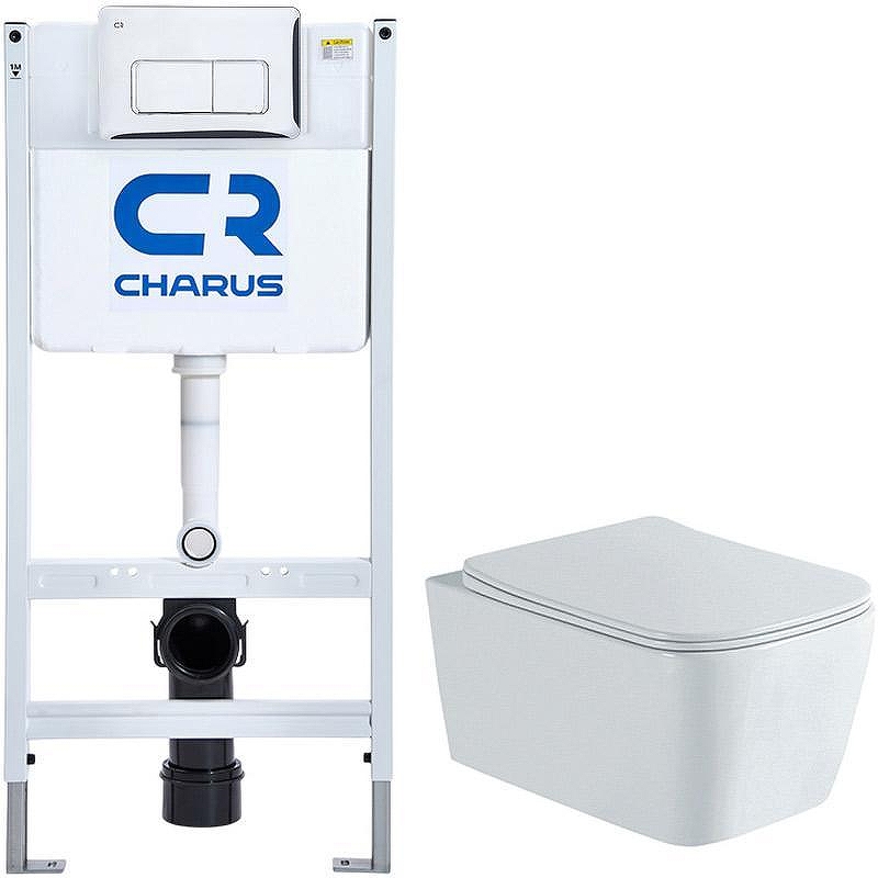 Унитаз с инсталляцией Aquatek Либра New AQ1148N-00 + Charus City CR.200.21.01 