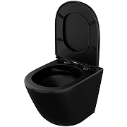 Унитаз с инсталляцией Owl 1975 Vind Cirkel-H OWLT190305 + Berges Atom 410 040332 с сиденьем Микролифт и Черной матовой клавишей смыва-3