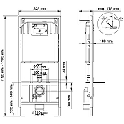 Унитаз с инсталляцией Owl 1975 Vind Cirkel-H OWLT190305 + Berges Wasserhaus Novum D5 040235 с сиденьем Микролифт и Черной матовой клавишей смыва-12