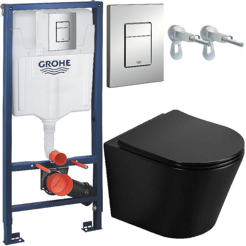 Унитаз с инсталляцией CeramaLux B2330-1MB + Grohe Rapid SL 38772001 