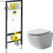 Унитаз с инсталляцией Ceramicanova Forma CN3009 + Viega Prevista Dry 8524.14 792596 с сиденьем Микролифт и клавишей смыва Хром