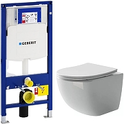 Унитаз с инсталляцией Ceramicanova Form CN3009 + Geberit Duofix Sigma UP320 111.300.00.5 с сиденьем Микролифт
