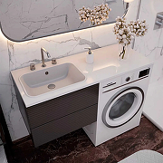 Раковина над стиральной машиной Mixline Билл 120 L 553534 цвет Белый глянцевый-3