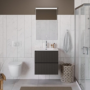 Тумба с раковиной BelBagno Uno 60 UNO-600-2C-SO-GSO+Eco 60 CZR-8073-60 подвесная цвет Темно-серый матовый-10