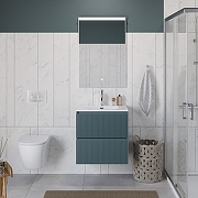 Тумба с раковиной BelBagno Uno 60 UNO-600-2C-SO-AO+Eco 60 CZR-8073-60 подвесная цвет Голубой матовый-10