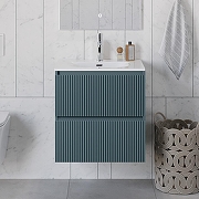 Тумба с раковиной BelBagno Uno 60 UNO-600-2C-SO-AO+Eco 60 CZR-8073-60 подвесная цвет Голубой матовый-11