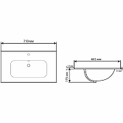 Тумба с раковиной Aquanet Джейн 70 335423+Flat 70 329254 подвесная цвет Белый матовый-10