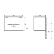 Тумба с раковиной BelBagno 70 ACQUA-700-2C-SO-RR+70 BB700/455-LV-MR-ALR подвесная цвет Rovere Rustico-13