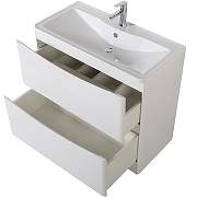 Тумба с раковиной BelBagno 80 ACQUA-800-2C-PIA-BL+80 BB800/455-LV-MR-ALR цвет Bianco Lucido-2