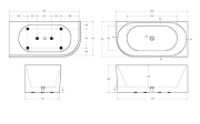Акриловая ванна BelBagno Формат (Uno) 150x75 R BB714-1500-750-R цвет Белый-4