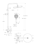 Душевая система Cezares Метауро (Metauro) METAURO-CVD-GM цвет Оружейная сталь-9