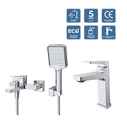 Комплект смесителей BelBagno Факел (Ardente) ARDENTE-VASM/LVM-CRM цвет Хром