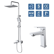 Комплект смесителей BelBagno Факел (Ardente) ARDENTE-VSCM/LVM-CRM цвет Хром