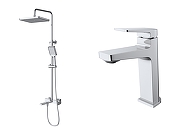 Комплект смесителей BelBagno Факел (Ardente) ARDENTE-VSCM/LVM-CRM цвет Хром-2