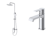 Комплект смесителей BelBagno Аврора (Aurora) AURORA-VSCM/LVM-CRM цвет Хром
