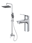 Комплект смесителей BelBagno Техно (Due) DUE-DOCM/LVM-CRM цвет Хром-1
