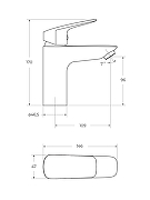 Комплект смесителей BelBagno Техно (Due) DUE-VASM/LVM-CRM цвет Хром-8