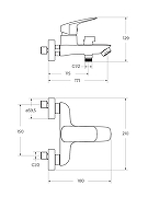 Комплект смесителей BelBagno Техно (Due) DUE-VASM/LVM-CRM цвет Хром-9