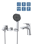 Комплект смесителей BelBagno Марина (Marino) MARINO-VASM/LVM-CRM цвет Хром
