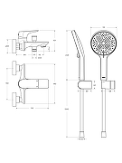 Комплект смесителей BelBagno Марина (Marino) MARINO-VASM/LVM-CRM цвет Хром-9