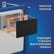 Кнопка смыва для инсталляции Cersanit Corner 68324 цвет Черный матовый-5