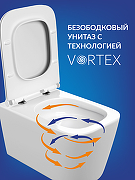 Унитаз подвесной Cersanit Crea Vortex DPL EO Slim 68916 цвет Белый с сиденьем Микролифт-14
