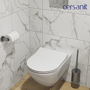 Унитаз с инсталляцией Cersanit Brasko Smart DPL EO Slim + Aqua 40 Smart M 69318 цвет Белый с сиденьем Микролифт и клавишей смыва цвет Хром глянцевый-2