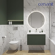 Унитаз с инсталляцией Cersanit Brasko Smart DPL EO Slim + Aqua 40 Smart M 69318 цвет Белый с сиденьем Микролифт и клавишей смыва цвет Хром глянцевый-1