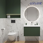 Унитаз с инсталляцией Cersanit Brasko Smart DPL EO Slim + Aqua 50 Prime P 69321 цвет Белый с сиденьем Микролифт и клавишей смыва цвет Черный матовый-1