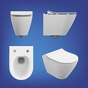 Унитаз с инсталляцией Cersanit City Smart DPL EO Slim + Aqua 40 Smart M 69324 цвет Белый с сиденьем Микролифт и клавишей смыва цвет Черный матовый-10